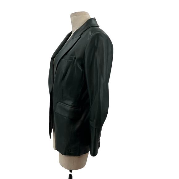 Veronica‎ Beard Hollis Faux Leather Dickey Jacket Blazer Green Size 4 *Flawed - Picture 7 of 16